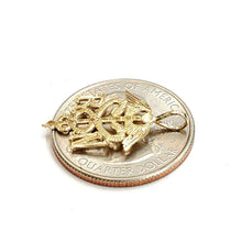 Load image into Gallery viewer, 14k yellow Gold RN caduceus medical sign nurse Pendant charm fine jewelry 0.9g

