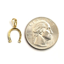 Load image into Gallery viewer, New 14k Yellow Gold horseshoe Pendant Charm lucky Gift fine jewelry unisex 0.6g
