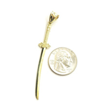 Load image into Gallery viewer, New 10k yellow Gold 3D solid sword Pendant charm Unisex gift fine jewelry 4.2g

