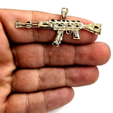 Load image into Gallery viewer, 14k yellow Gold AK-47 machine gun military rifle Pendant charm fine gift 8.7g
