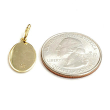 Load image into Gallery viewer, New 14k solid yellow gold oval saint Christopher pendant charm fine jewelry 1.5g
