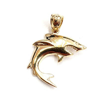 Load image into Gallery viewer, New 14k yellow Gold shark predator Pendant charm fine jewelry gift unisex 1.4g

