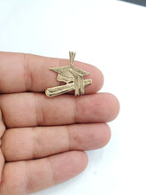 Load image into Gallery viewer, New 14k yellow gold graduation hat diploma pendant education school jewelry 2.7g
