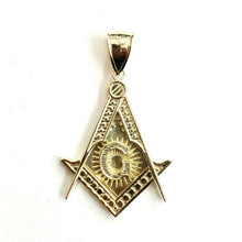 Load image into Gallery viewer, New 10k yellow solid Gold Freemason Masonic Pendant charm jewelry fine gift 5.4g
