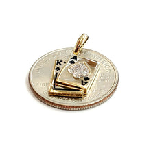 Load image into Gallery viewer, 14k yellow solid Gold playing card Pendant charm casino fine jewelry unisex 2.7g
