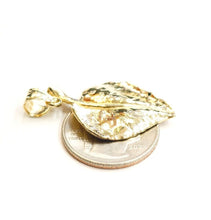 Load image into Gallery viewer, New 14k yellow gold solid leaf pendant charm gift fine jewelry unisex 5.1g
