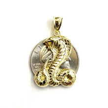 Load image into Gallery viewer, 10k yellow gold cobra snake reptile Pendant charm Unisex gift fine jewelry 2.9g

