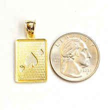 Load image into Gallery viewer, 10k yellow Gold Ace of spade Pendant playing card gambling fine jewelry 2.3g
