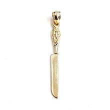 Load image into Gallery viewer, 14k yellow Gold solid kitchen utensil knife Pendant charm gift fine jewelry 1.5g
