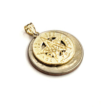 Load image into Gallery viewer, 14k yellow Gold 0.73" Round Tetragrammaton Protection Pendant Fine jewelry 2.1g

