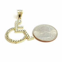 Load image into Gallery viewer, 10k yellow Gold handicap disability Pendant charm diamond cut fine jewelry 2.5g
