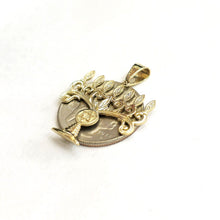 Load image into Gallery viewer, Real 14k yellow gold Menorah star of David Jewish Israel pendant religious 2.6g
