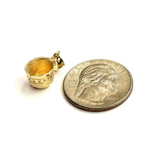 Load image into Gallery viewer, New 14k yellow Gold solid 3D Coffee Mug Cup Pendant charm gift fine jewelry 2.6g
