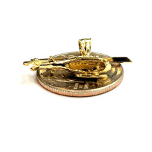 Load image into Gallery viewer, 14k yellow Gold solid Helicopter Aviation 3D pendant charm fine jewelry 3g
