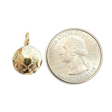 Load image into Gallery viewer, 14k yellow Gold tiny Soccer ball Pendant charm sport game fine jewelry gift 0.8g
