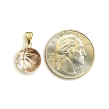 Load image into Gallery viewer, 14k gold Tiny basketball pendant charm Fine Jewelry Sport Gift unisex 0.46" 1g
