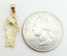 Load image into Gallery viewer, 10k yellow gold saint Jude juda pendant charm fine religious gift jewelry 0.8g
