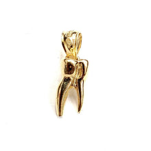 Load image into Gallery viewer, New 14k yellow Gold solid 3D tooth Pendant charm gift fine jewelry 1.6g
