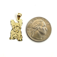 Load image into Gallery viewer, Solid 10k yellow Gold French bulldog Pendant charm diamond cut fine jewelry 1.3g
