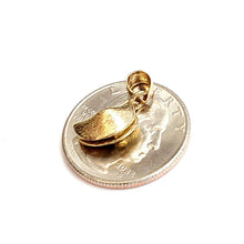 Load image into Gallery viewer, 14k yellow gold Fortune cookie pendant lucky charm gift for her fine jewelry 2g
