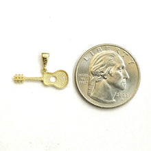 Load image into Gallery viewer, 14k yellow Gold solid Tiny Guitar Pendant gift music instrument fine jewelry 0.9g

