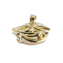 Load image into Gallery viewer, 10k yellow Gold Egyptian eye of Horus protection Pendant fine gift jewelry 2.6g
