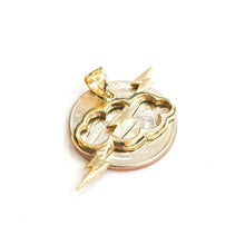 Load image into Gallery viewer, New 14k yellow gold cloud lightning bolt thunder pendant charm fine jewelry 3.1g
