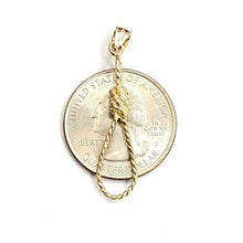 Load image into Gallery viewer, New 14k yellow Gold Noose rope 3D Pendant charm fine jewelry gift unisex 1.4g
