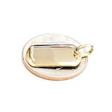 Load image into Gallery viewer, New 14k yellow Gold solid tiny dog tag name tag Pendant charm shiny jewelry 2.3g
