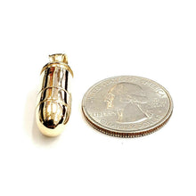 Load image into Gallery viewer, 14k yellow gold 3D bullet pendant charm military gift fine jewelry 9g
