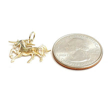 Load image into Gallery viewer, New 14k yellow gold unicorn full body pendant charm shiny gift fine jewelry 1g
