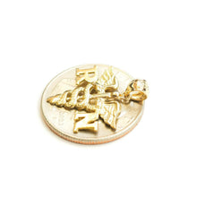 Load image into Gallery viewer, 14k yellow Gold RN caduceus medical sign nurse Pendant charm fine jewelry 1.5g
