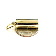 Load image into Gallery viewer, 10k yellow gold 3D Urn pendant For Cremation Ashes Cylinder fine jewelry 6.2g
