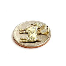 Load image into Gallery viewer, New 10k yellow Gold tiny Goat Pendant charm diamond cut animal fine jewelry 0.9g
