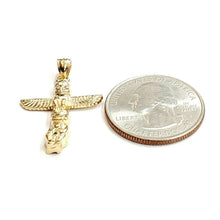 Load image into Gallery viewer, New 14k yellow gold Totem pole Mythology pendant fine jewelry 1.8g
