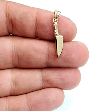 Load image into Gallery viewer, 14k yellow Gold solid 3D kitchen utensil knife Pendant charm fine jewelry 1.1g
