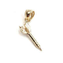 Load image into Gallery viewer, 14k yellow Gold solid 3D lawn Dart Pendant charm dartist gift fine jewelry 0.9g
