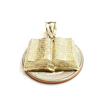 Load image into Gallery viewer, 10k yellow gold lord's prayer book our father bible verse pendant jewelry 2.8g
