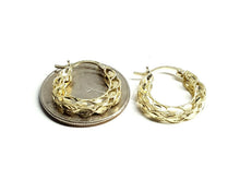 Load image into Gallery viewer, 10K yellow Gold 0.72" 3.5mm Turkish hoop Earrings Round fine jewelry 1.8g
