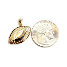 Load image into Gallery viewer, New 14k yellow Gold football ball Pendant charm fine sport jewelry unisex 3g
