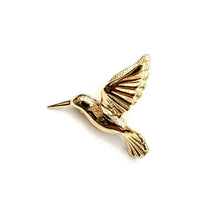Load image into Gallery viewer, New 14k yellow Gold solid 3D Hummingbird Pendant charm gift fine jewelry 1.9g

