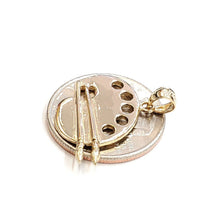 Load image into Gallery viewer, 14k Yellow Gold paint pallet brush Pendant charm painter tool fine jewelry 2.9g
