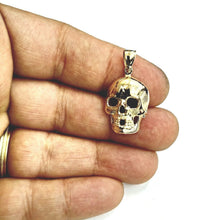 Load image into Gallery viewer, New 14k yellow Gold solid Skull mummy dead Bone Pendant Gift fine jewelry 3.7g
