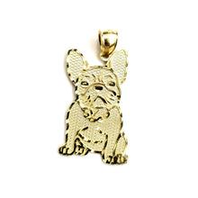 Load image into Gallery viewer, Solid 10k yellow Gold French bulldog Pendant charm diamond cut fine jewelry 2.5g
