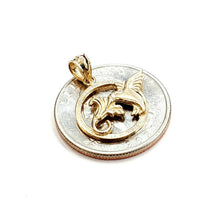 Load image into Gallery viewer, New 14k yellow Gold Hummingbird flower Pendant charm fine gift jewelry 1.5g
