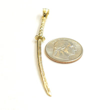 Load image into Gallery viewer, 14k yellow Gold 3D Katana Japanese Samurai sword Martial Art Pendant gift 3.2g
