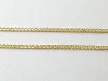 Load image into Gallery viewer, New 14K Yellow Gold Square Spiga (Wheat) Chain Necklace 0.8mm jewelry 1.4g 16"
