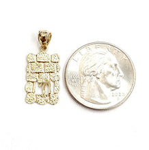 Load image into Gallery viewer, New 14k yellow gold Western wall kotel Hay chay Jewish pendant fine jewelry 1.6g
