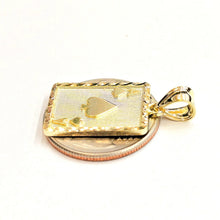 Load image into Gallery viewer, 10k yellow Gold Ace of spade Pendant playing card gambling fine jewelry 2.3g

