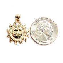 Load image into Gallery viewer, New 14k yellow gold solid sun sol pendant charm astrology gift fine jewelry 2.8g
